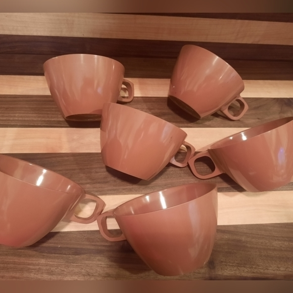 Set of 6 MELMAC CUPS VINTAGE!‎ Brown